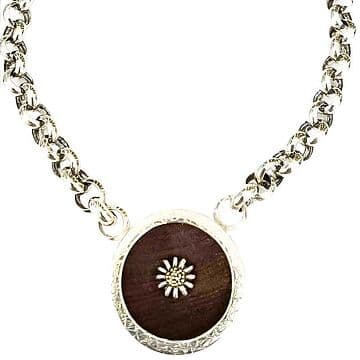 COLAR ELOS PRATA COM MEDALHA PAU SANTO E MALMEQUER