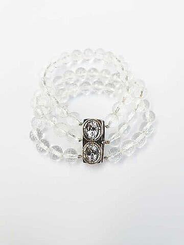 Pulseira cristal prata e ouro