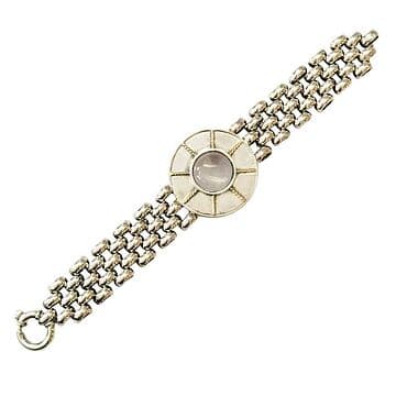 PULSEIRA PRATA, OURO E CRISTAL DE ROCHA