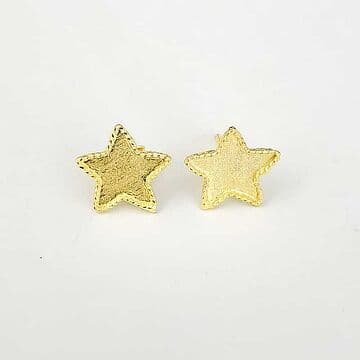 BRINCOS PRATA DOURADA ESTRELA