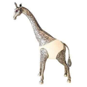 GIRAFA DE PRATA EM OVO DE AVESTRUZ