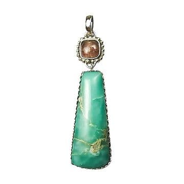 COLAR DE AMAZONITES COM PENDENTE