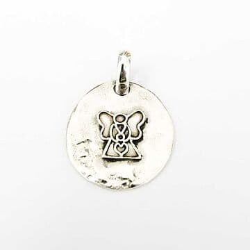 MEDALHA PRATA, 2CM ANJINHO CORDA