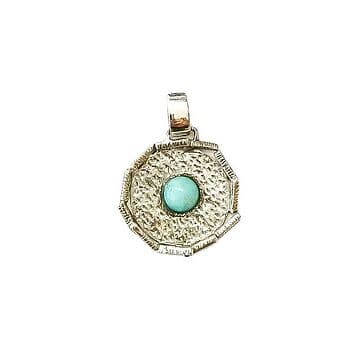MEDALHA DE PRATA COM PAUZINHOS E AMAZONITE
