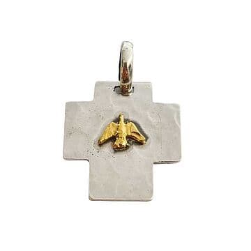 CRUZ PRATA E ESPIRITO SANTO OURO