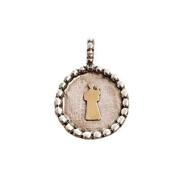 MEDALHA EM PRATA COM SANTO ANTÓNIO EM OURO