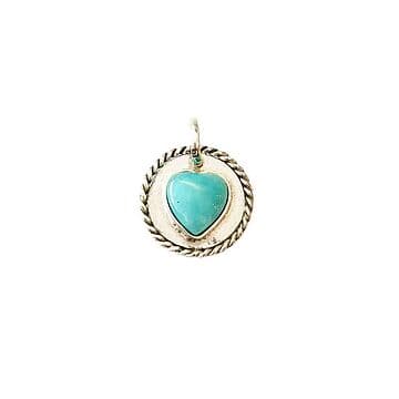 MEDALHA DE PRATA COM CORAÇÃO AMAZONITE