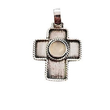 CRUZ 2,5CM CORDA/PEDRA LUA