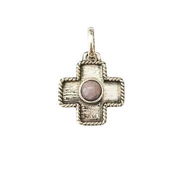 CRUZ PRATA E OPALA ROSA