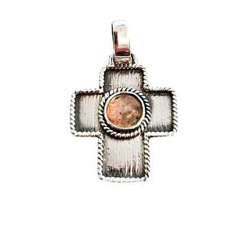 CRUZ DE PRATA/2,5CM/CORDA RÚTILO