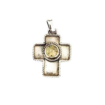 CRUZ DE PRATA 925, COM 2,5CM DE COMPRIMENTO, CORDA À VOLTA E FRENITE
