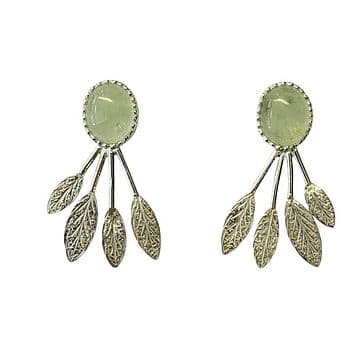 BRINCOS PRATA 4 FOLHAS FRENITE OVAL