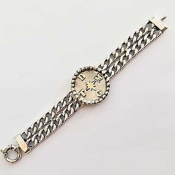 PULSEIRA DE PRATA E OURO ROSA DOS VENTOS