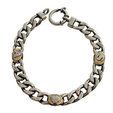 PULSEIRA BARBELA COM 3 CHAPAS OVAIS EM OURO