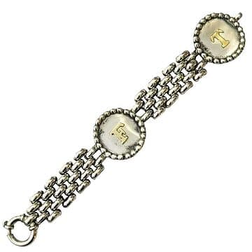 PULSEIRA PRATA E OURO PERSONALIZADA