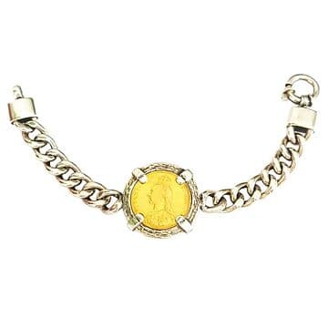 PULSEIRA BARBELA 1 FIADA COM LIBRA OURO