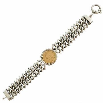 PULSEIRA PRATA BARBELA DUPLA E MEIA LIBRA